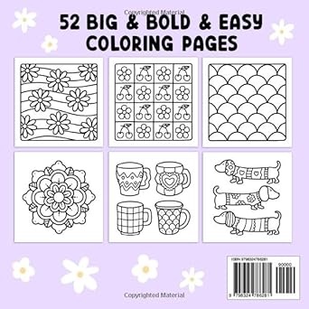 Comfy Patterns: Coloring Book for Adults and Kids, Bold and Easy, Simple and Big Designs for Relaxation Featuring Lovely Cozy Pattern and Mandala (Bold & Easy Coloring)
