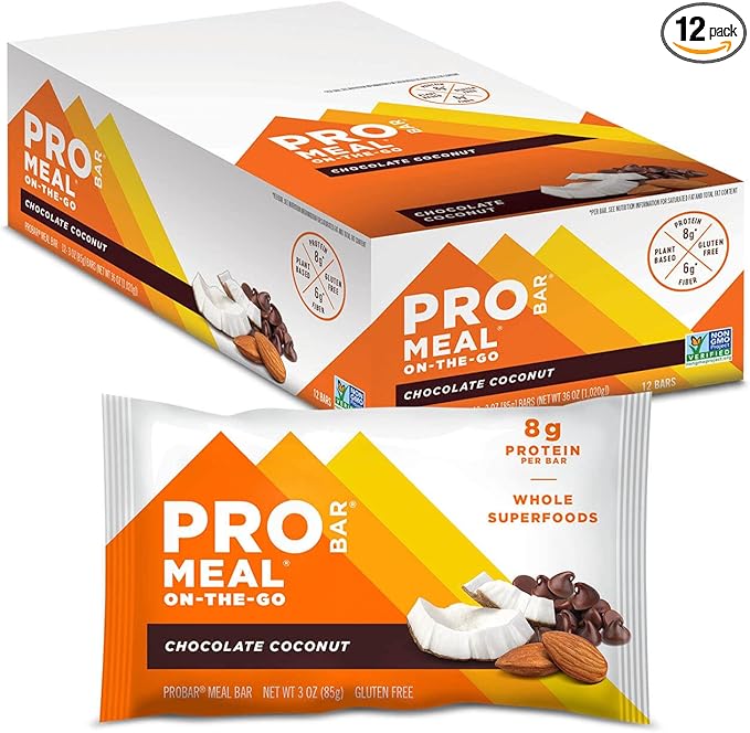 PROBAR MEAL Bar – Chocolate Coconut (12 Pack) | Plant-Based, Whole-Food Energy Bar