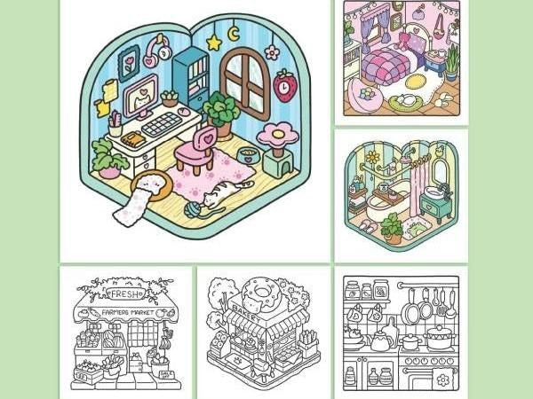 Little Corner: Coloring Book for Adults and Teens, Super Cute Designs of Cozy, Hygge Spaces for Relaxation (Cozy Spaces Coloring)