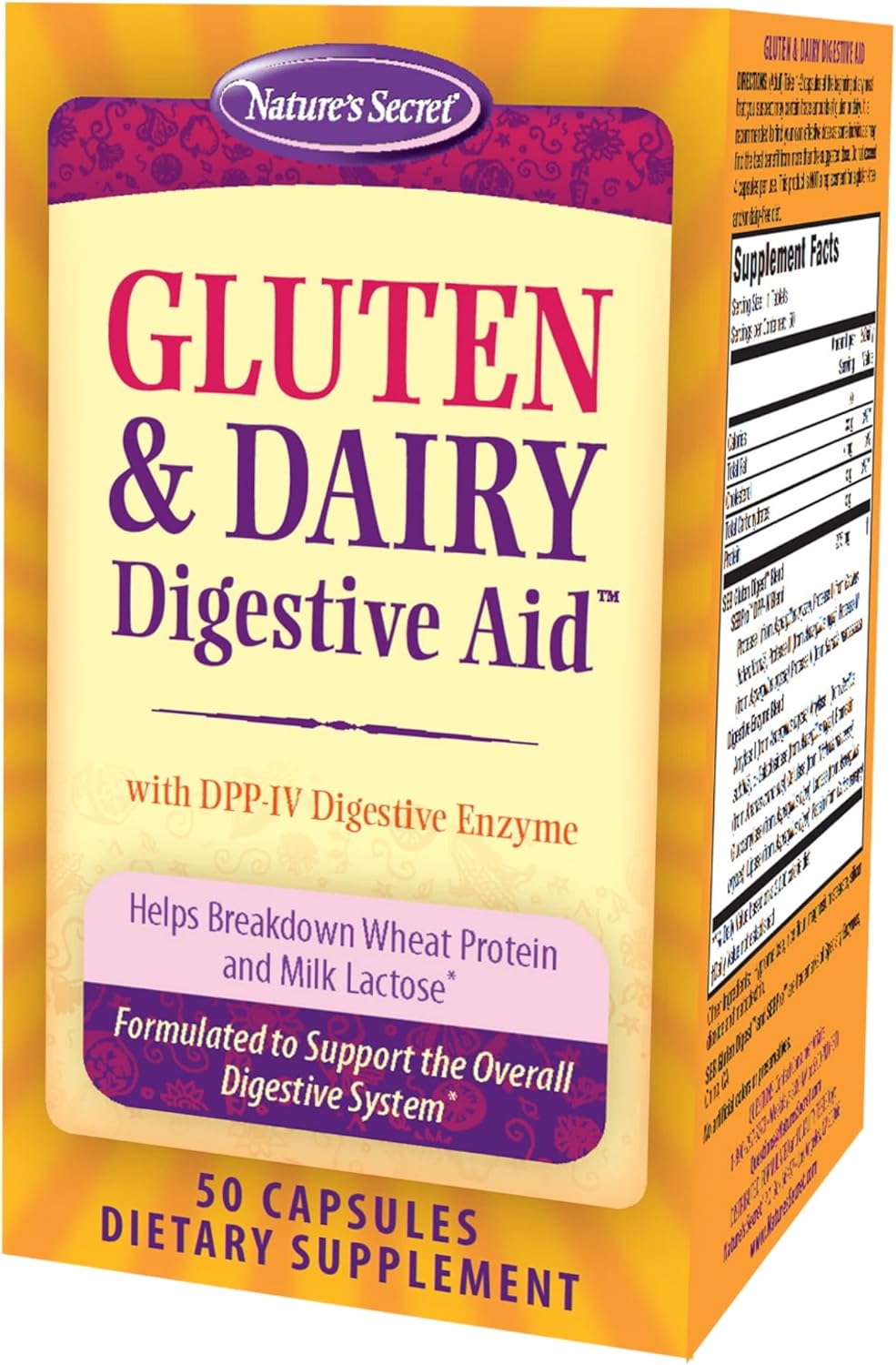 Nature's Secret Gluten & Dairy Digestive Aid - 50 Capsules