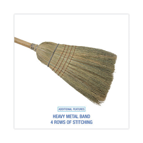 Boardwalk® Warehouse Broom, Corn Fiber Bristles, 42" Wood Handle, Natural (BWK932CEA)