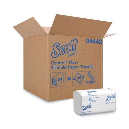 Scott® Slimfold Paper Towels, 1-Ply, White, 7.5 x 11.6, 90 Sheets/Pack, 24 Packs/Carton (04442)