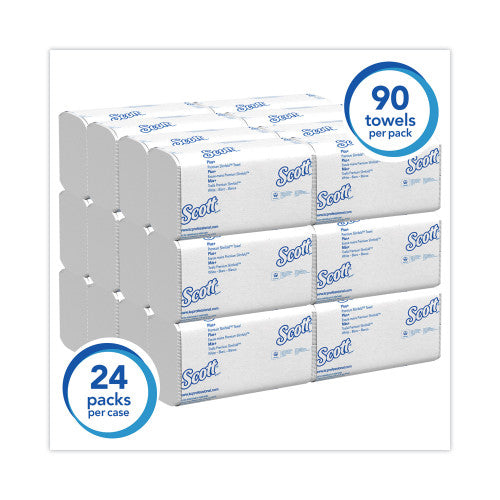 Scott® Slimfold Paper Towels, 1-Ply, White, 7.5 x 11.6, 90 Sheets/Pack, 24 Packs/Carton (04442)