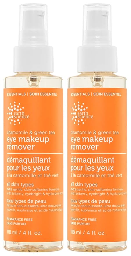 EARTH SCIENCE - Chamomile & Green Tea Natural Eye Makeup Remover (2pk, 4 fl. oz.)