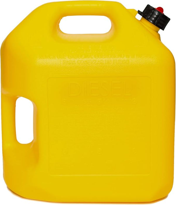 Midwest Can Company 8610 EPA & CARB Compliant 5 Gallon Diesel Can Fuel Container with Flame Shield Safety System and Auto Shut Off (4 Pack)