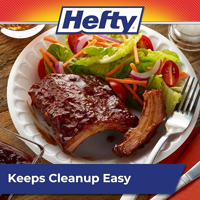 Hefty Everyday Foam Plates, 9 Inch Round, 45 Count (Pack of 12), 540 Total