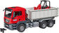 Bruder 03767 Man TGS Truck with Roll Off Container and Schäffer Compact Loader 2630