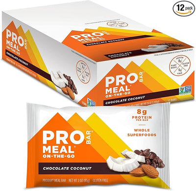 PROBAR MEAL Bar – Chocolate Coconut (12 Pack) | Plant-Based, Whole-Food Energy Bar