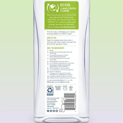 ECOS® Dish Soap, Natural Pear – Hypoallergenic, Plant-Powered, Biodegradable Grease-Cutting Formula (Pack of 2 x 25 fl oz)