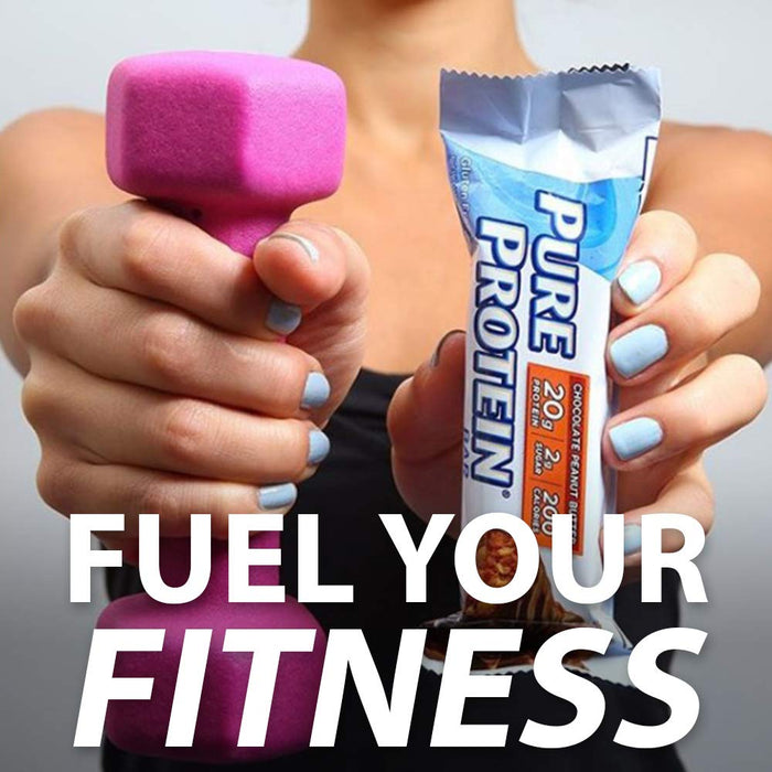 Pure Protein Bar, Chocolate Peanut Butter – 20g Protein, Gluten-Free, On-the-Go Snack (Pack of 6)