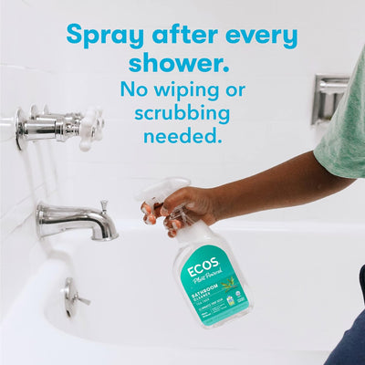 ECOS Shower Cleaner with Tea Tree Oil – 22 fl oz (Pack of 2) | Plant-Based, No-Rinse Formula for Soap Scum & Stain Prevention