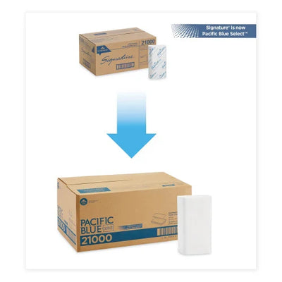 Pacific Blue® Select Multifold Paper Towels, 2-Ply, White, 2000 Towels per Pack (21000)