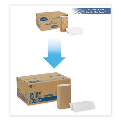 Pacific Blue™ Basic Multifold Paper Towels, 1-Ply, White, 4000 Towels/Carton (20204)