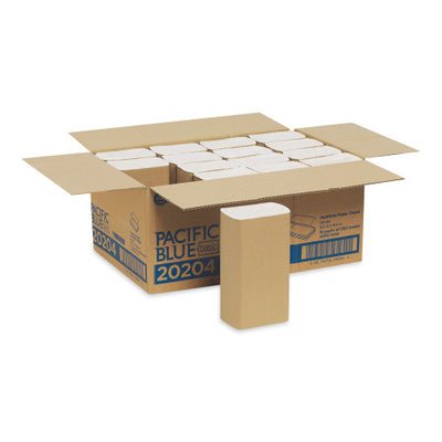 Pacific Blue™ Basic Multifold Paper Towels, 1-Ply, White, 4000 Towels/Carton (20204)