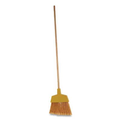 Boardwalk® 932A Angler Broom, 53" Wooden Handle, Angled Bristles, Yellow (BWK932AEA)