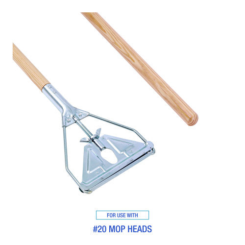 Boardwalk® 605 Quick Change Mop Handle, Metal Head, 54" Wood Handle (BWK605)