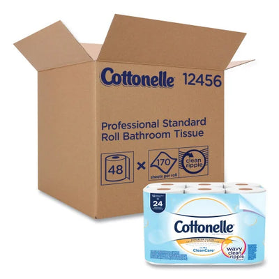 Cottonelle® Clean Care Toilet Paper, 1-Ply, 170 Sheets per Roll, 48-Roll Bulk Case (12456)
