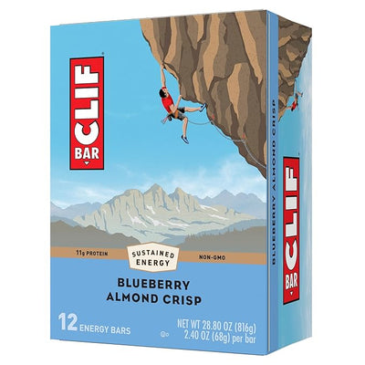 CLIF BAR Blueberry Almond Crisp Energy Bars – Organic Oats, Plant-Based, Non-GMO, 2.4 oz (12 Pack)