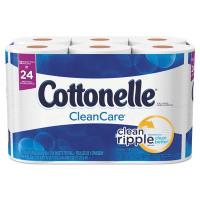 Cottonelle® CleanCare Toilet Paper, 1-Ply, 170 Sheets per Roll, 12-Roll Pack (12456PK)