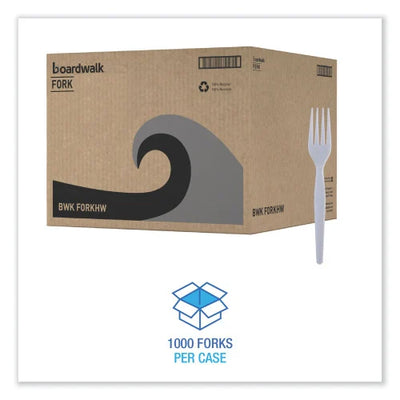 Boardwalk® Heavyweight Disposable Plastic Forks, White, 1000/Carton (BWKFORKHW)