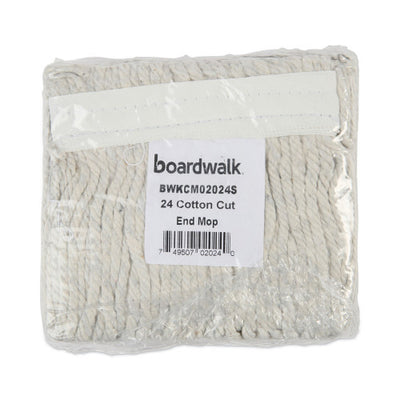 Boardwalk® Banded Cotton Mop Heads, #24 Size, White, 12 Mop Heads/Carton (BWKCM02024S)