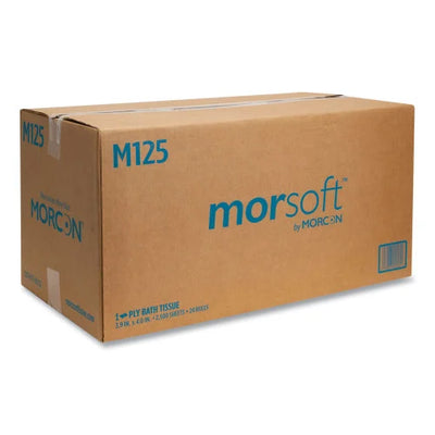 Morcon® Small Core Toilet Paper, 1-Ply, 2,500 Sheets per Roll, 24-Roll Bulk Case (M125)