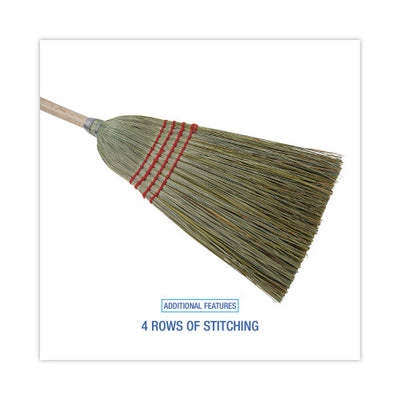 Boardwalk® Maid Broom, Mixed Fiber Bristles, 42" Wood Handle, Natural (BWK920YEA)