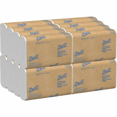 Scott® Essential Multi-Fold Paper Towels, Standard Tier, Absorbency Pockets, 1-Ply, White, 9.2" x 9.4", 250 Sheets/Pack, 16 Packs/Carton (01840)