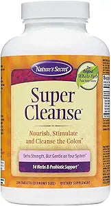Nature's Secret Super Cleanse – 200 Tablets | Herbal Detox & Colon Cleanse | Supports Digestive Health & Regularity