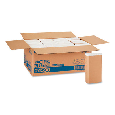 Pacific Blue® Multifold Paper Towels, 1-Ply, White, 4000 Towels/Carton (24590)
