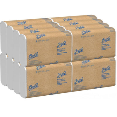 Scott® Essential Multi-Fold Paper Towels, 1-Ply, White, 8 x 9.4, 250 Sheets/Pack, 16 Packs/Carton (37490)
