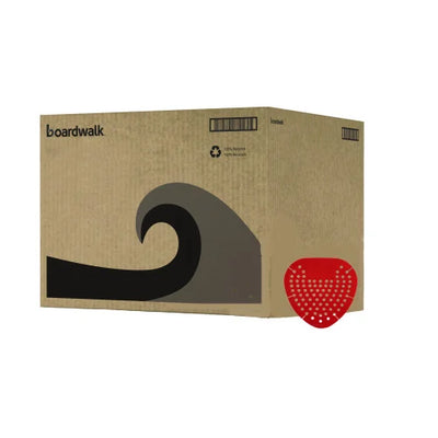 Boardwalk® Urinal Screen, Cherry Scent, Red, 12 Screens/Box (BWK1001)