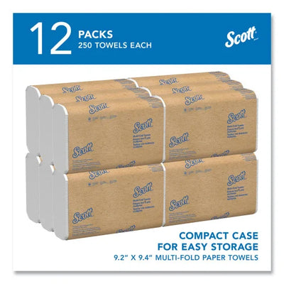 Scott® Multi-Fold Paper Towels, 1-Ply, White, 250 Sheets/Pack (03650)