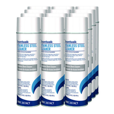 Boardwalk® Stainless Steel Cleaner & Polish, 12 Cans/Carton (BWK347ACT)