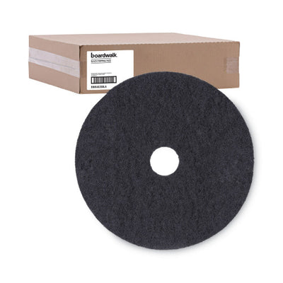 Boardwalk® Standard Black Stripping Floor Pads, 20" Diameter, 5 Pads/Carton (BWK4020BLA)