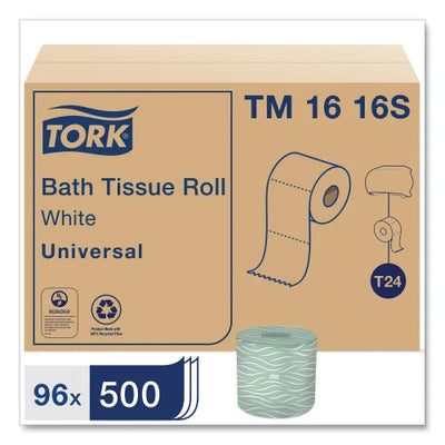 Tork® Standard Toilet Paper, 2-Ply, 500 Sheets per Roll, 96-Roll Bulk Case (TM1616S)