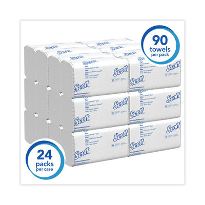 Scott® Slimfold Paper Towels, 1-Ply, White, 7.5 x 11.6, 90 Sheets/Pack, 24 Packs/Carton (04442)