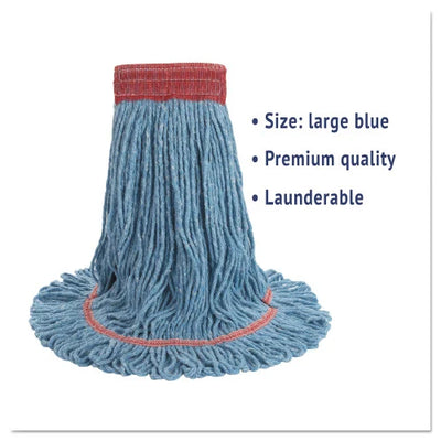 Boardwalk® Super Loop Wet Mop Head, Cotton/Synthetic Blend, Large, Blue (BWK503BLEA)